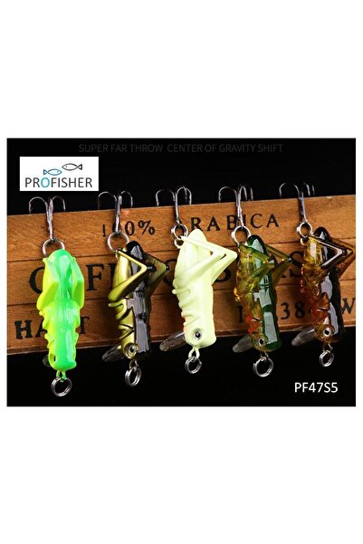 Profisher 5 Renk Set 1 Kanca Sahte Yem 3 gr 4 Cm Grasshopper