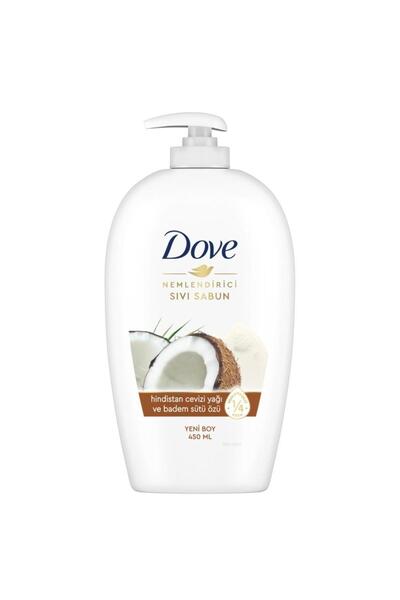 Dove 12 عبوة من صابون دوف السائل 450 ملحليب جوز الهند واللوز