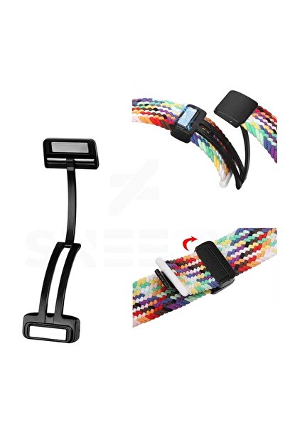 Sneezy Huawei Watch Fit 2 İle Uyumlu FiberLink Manyetik Tokalı Kumaş Örgü Kordon