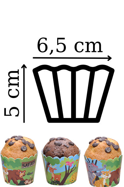 Larenya Safari Temalı & Cupcake Kalıbı & Kek Kapsülü & 25'li Kek Kalıbı