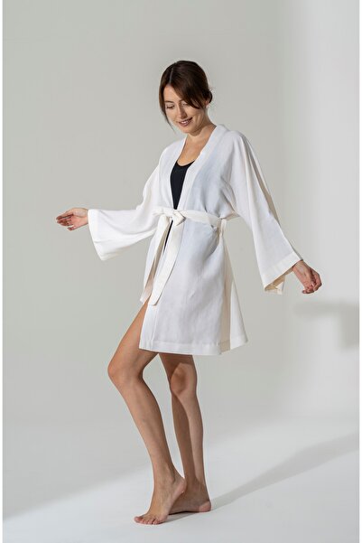 BEJ DOKU KETEN KİMONO / PAREO