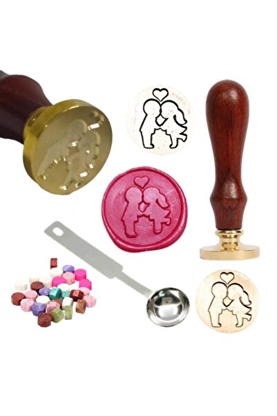 Profisher Mektup Damga Mühürü Öpücük Kiss + 30 Mühür Mumu + Eritme Kaşığı