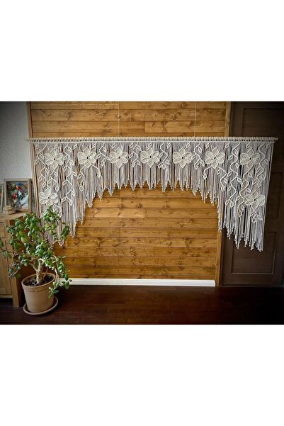 EdaTasarım Makrome Perde Çiçekli Model