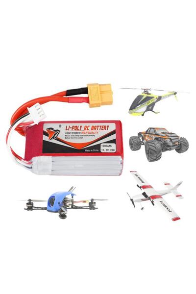 Profisher 11.1v 1600mah 3s 25c Lipo Pil Rc Yarış Dron Heli Model Uçak Araba