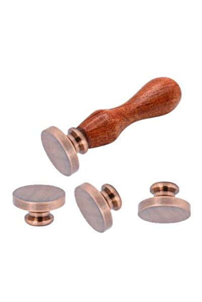 Profisher Boş Mum Mühür Pirinç Damga Başlığı Yuvarlak 25mm Bakır Copper