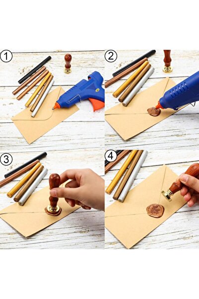 Profisher Mühür Mumu Çubuk Sıcak Tutkal 7mm X 20cm 6 Lı Metalik Gold