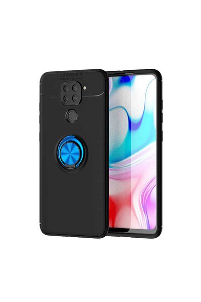 GRABONO غلاف هاتف Xiaomi Redmi Note 9 مصنوع من السيليكون TPU مع حلقة وحامل سي...