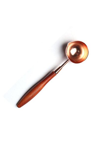 Profisher Armut Ağacı Ahşap Saplı Mum Mühürü Eritme Kaşığı Rose Gold