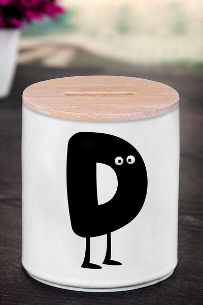 Bytwo Κουμπαράς με γράμμα D (ΚΕΡΑΜΙΚΟ) - Pengu D - K64
