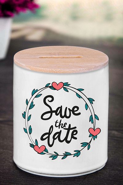 Bytwo Κουμπαράς ειδικής σχεδίασης Save the Date - Πράσινο K296