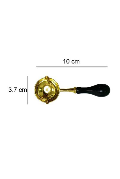 Profisher Mum Mühürü Çinko Eritme Kaşığı Çift Oluklu Ahşap Su Siyah Saplı