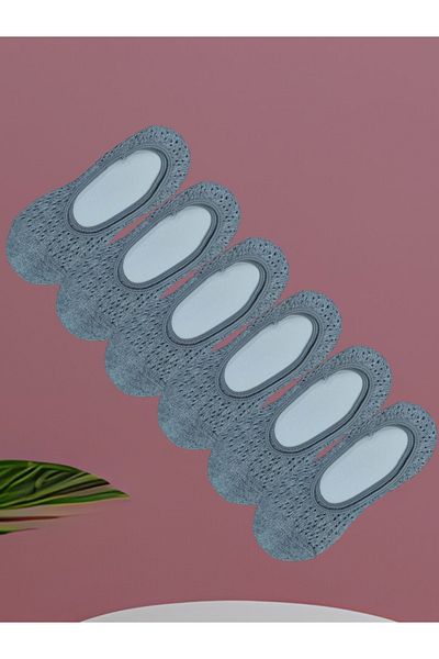 erceys Women's 6 Pairs Jacquard Knitted Lace Piping Ballerina Socks