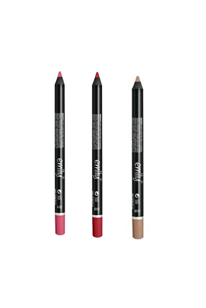 EMILY 3 عبوات قلم تحديد الشفاه رقم: 201-205-208