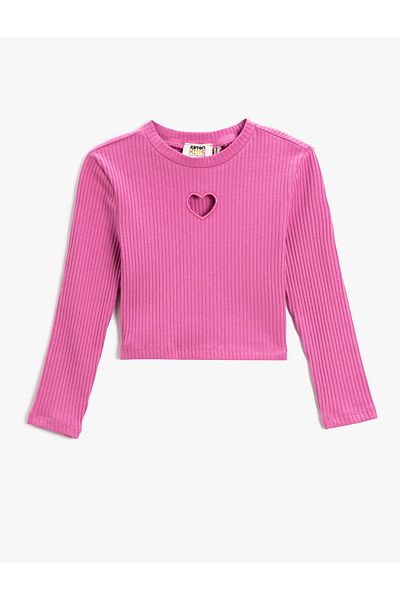 Koton Basic Crop Window Detailed T-Shirt Cotton