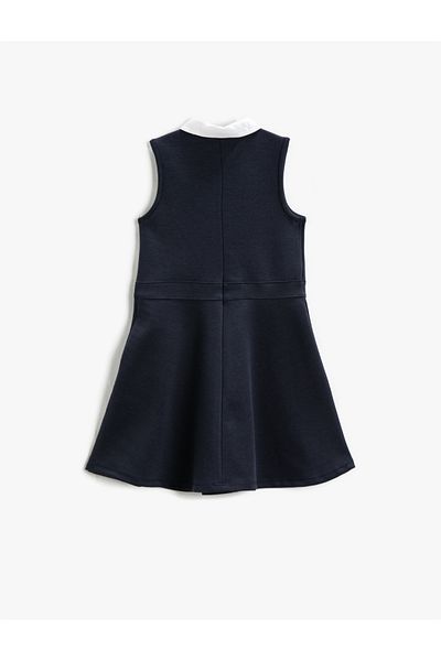 Koton Rochie școlară cu volane, fără mâneci, contrast de culoare