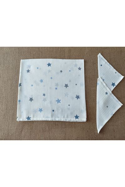 Alpıno MUSLIN BLANKET MUSLIN COVER 100% COTTON (85 cm * 85 cm) + 2 handkerchiefs