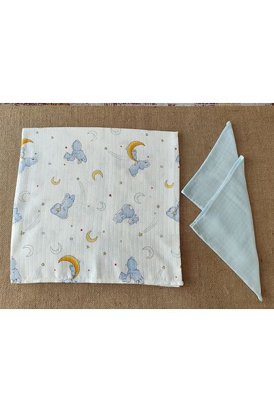 Alpıno Muslin Blanket Cover Alpinobaby 100% cotton 85 cm * 85 cm + 2 Wipes