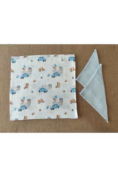 Alpıno Muslin Blanket Cover Alpinobaby 100% cotton 85 cm * 85 cm + 2 Wipes