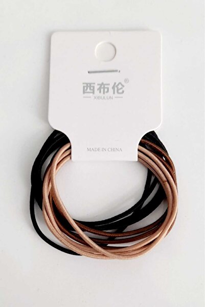 ella'nın çarşısı Καφέ Μαύρο Μικτόχρωμη Λαστιχένια Πόρπη.