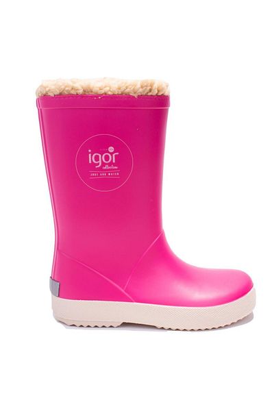 IGOR W10207 Splash Nautico Borreguito Fuchsia Orthopedic Furry Girl's Rain Boots