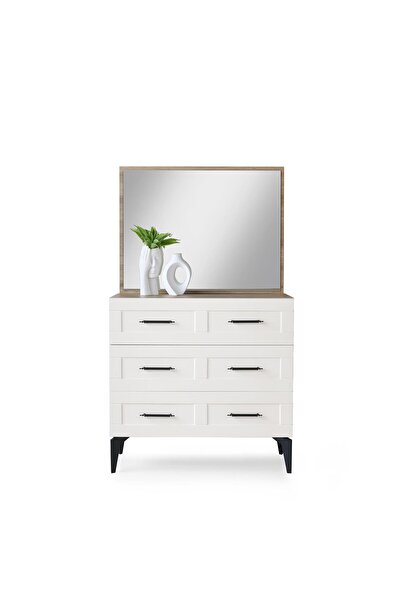 Erezogulları Mobilya Çakıl MDF 3 Çekmeceli Aynalı Şifonyer 90x43x84cm