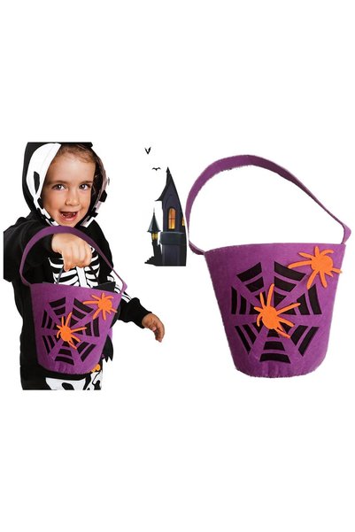 QUEEN AKSESUAR İthal lüks halloween cadılar bayramı çantası büyük şeker sepet...