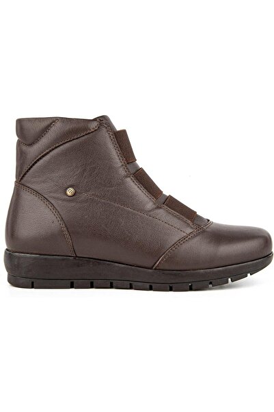 Muya Stark 6 Nokta Anatomik Taban Hakiki Deri Fermuarlı Kadın Bot