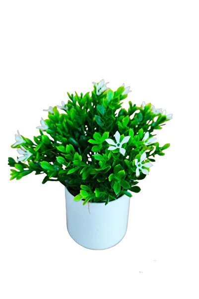 Cennet Home Flowering basil desktop decorative artificial flower green object...