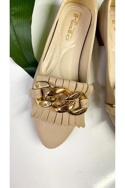 PUNTO 473021 Chained Tasseled Flat Sole Ballerinas