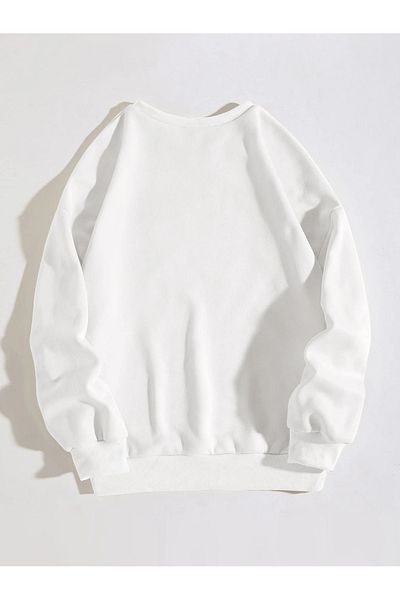 PALPİTO Hanorac oversize cu imprimeu alb Seagull Mountains pentru femei