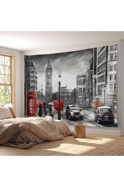 Harita Sepeti Pânză de perete London Da Winter Oil Painting Looking Quality Canvas Wall Tapestry-4007