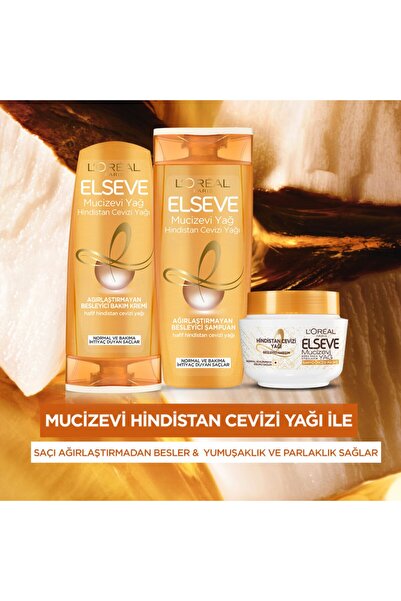 ELSEVE L'Oréal Paris Elseve Mucizevi Hindistan Cevizi Yağı Ağırlaştırmayan Besleyici Şampuan 360 ml 3 ADET