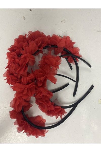 SavBrand Κομψό σετ κορώνας παράνυμφων 10 τεμαχίων με κόκκινα λουλούδια λέιζερ