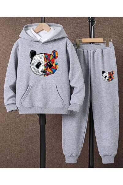 Serays moda Σετ παιδικές φόρμες με κουκούλα Panda