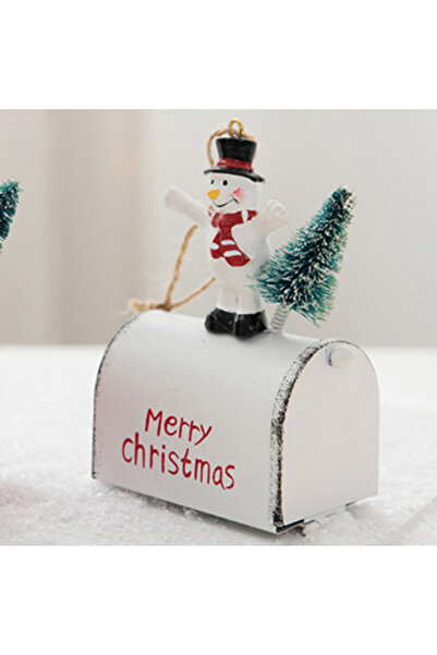 mutlu adım 1 bucată 10x8x4cm Ornament de copac cu om de zăpadă în cutie poștală