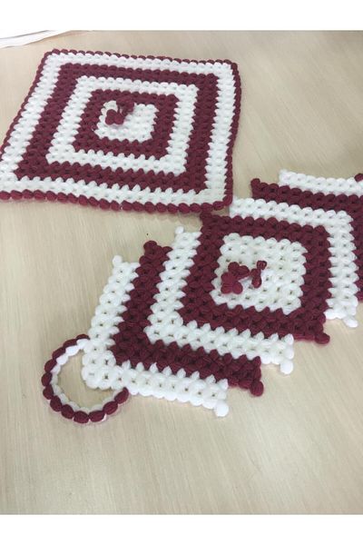 Papatyam 2-Piece Hand Knitted Dowry Washcloth Set 2-Piece Washcloth Set/Bridal Dowry Bundle/Bath Washcloth/Shower/Handcrafted Washcloth