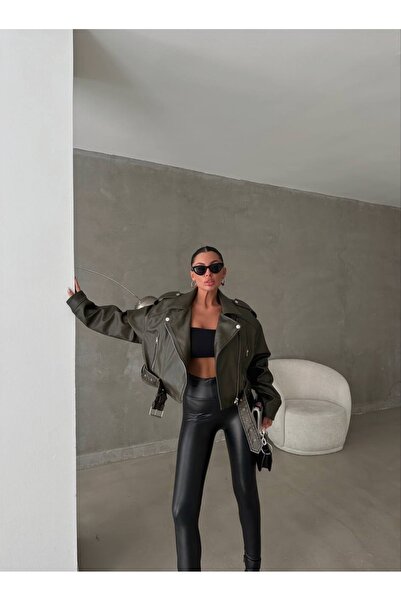 Ekim Store Faux Leather Washed Biker Leather Jacket