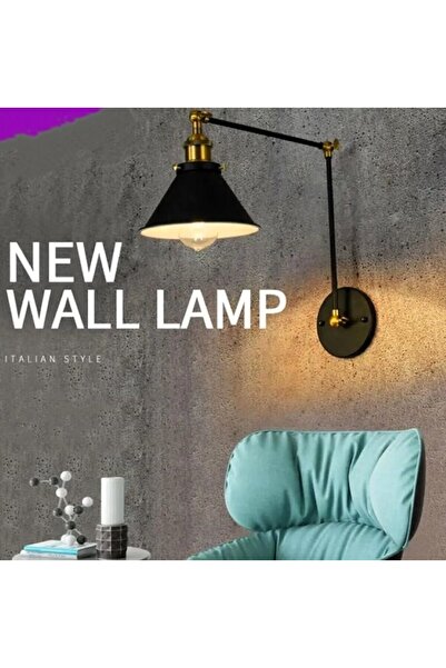 RİOLİGHT RETRO,VİNTAGE SİYAH ESKİTME MAFSALLI 1XE27 DUYLU HAREKETLİ BAŞLIK ME...