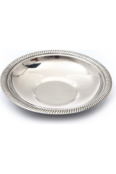 BİODATA 12 Adet Paslanmaz Çelik Çay Tabağı, 0,40 mm Kalınlık Metal Parlak Çay...