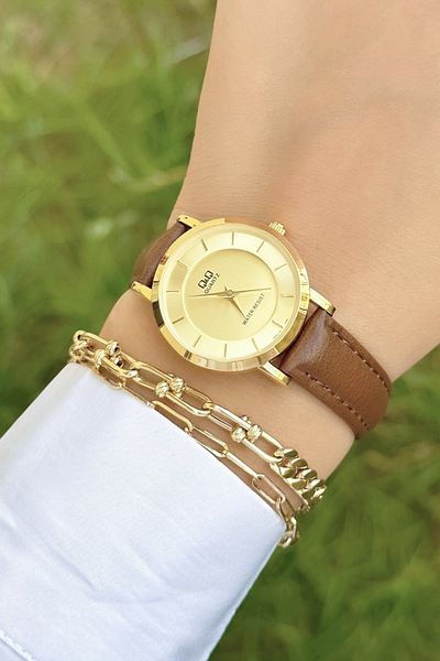 Q&Q Classic Design Leather Cord Women's Wristwatch