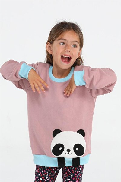BELLA NOTTE Casabony Panda Dried Rose Girl's Sweatshirt Bn-058