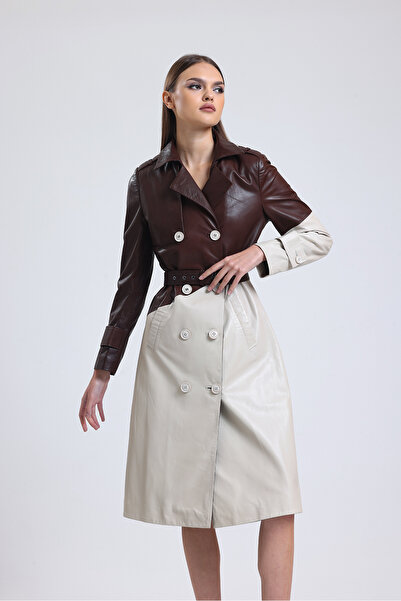 CE-YIL DERİ ÜRÜNLERİ KADIN HAKİKİ DERİ PALTO