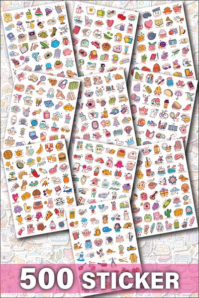 NeoPrint 500 ملصق - كتاب ملصقات ممتع للمخططين والأجندات والمذكرات