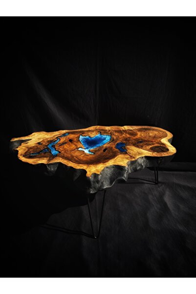 wohkod Kütük epoksi sehpa deniz görünümlü