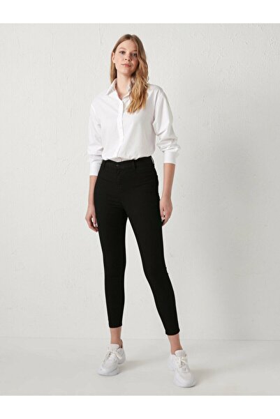 byhaziran butik Jeans skinny negri (material care nu se decolorează)