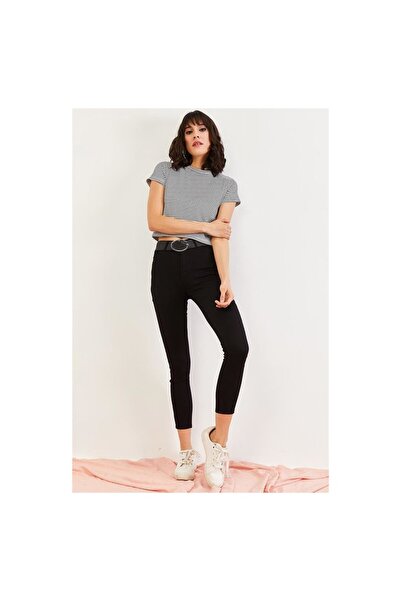 byhaziran butik Blugi negri foarte skinny care nu se decolorează (SKYBLACK)