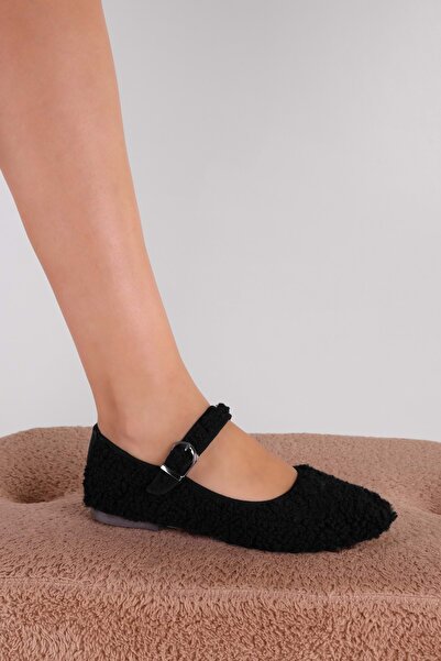 Shoeberry Dámské Yumosh Black Feather Ballerina Ballerina Black