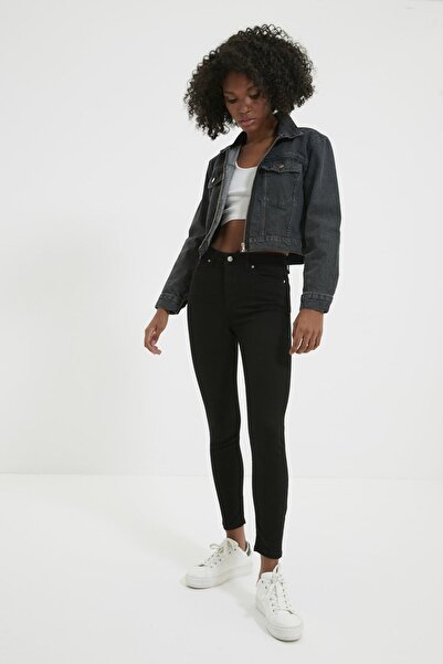 byhaziran butik Pantaloni de blugi negri extra skinny, fără culoare (foarte s...