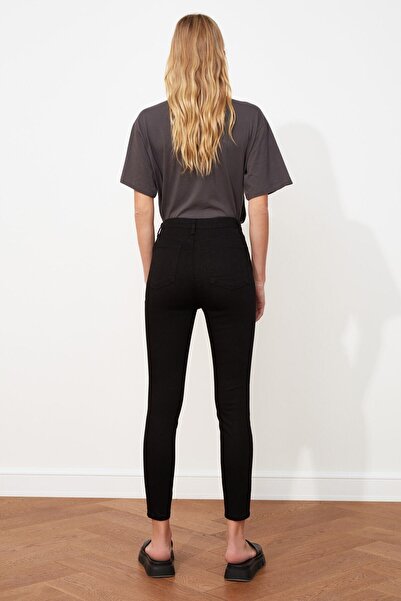 byhaziran butik Skinny τζιν Lycra που δεν ξεθωριάζουν, τζιν Jet Black Coal