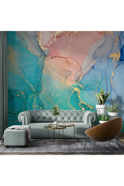 Plustablo Soyut Mermer Dokusu Lüks Duvar Kağıdı, Yatak Odası Modern Duvar Kağ...